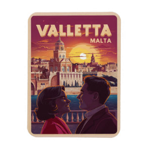 Ímã Valletta Vintage, lembranças de viagem e presentes