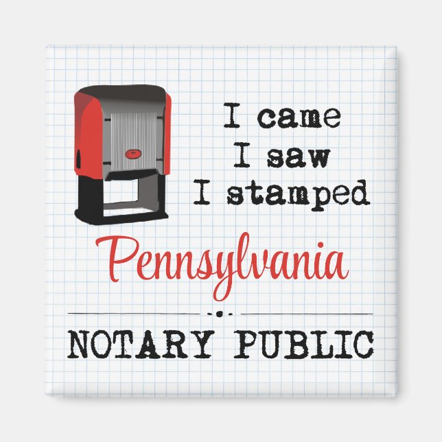 Imã Vame Saw Esmagou Notary Public Pennsylvania (Frente)