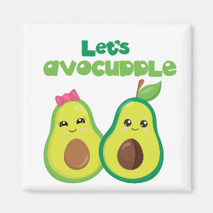 Imã Vamos Avocuddle Avocado Cute Love Couplet