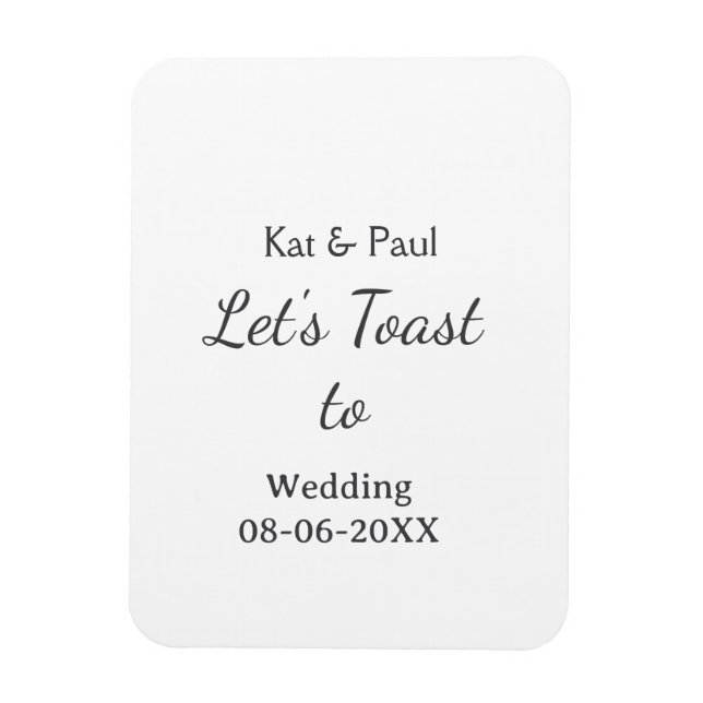 Ímã Vamos brindar para casamento nome data casal simpl (Vertical)