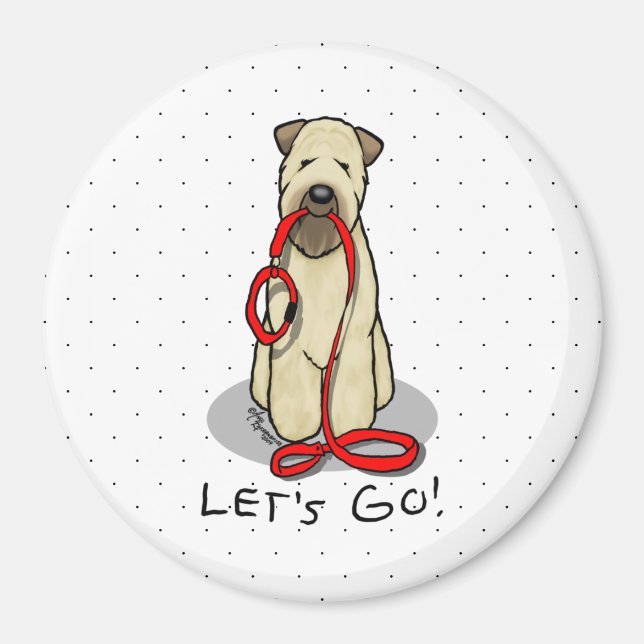 Imã Vamos! Cão de Terrier de Walk Wheaten (batido em 1 (Frente)