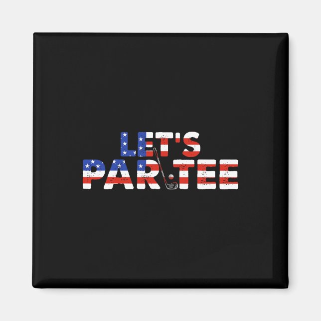 Imã Vamos de Bandeira Americano Par Tee Party Golf Fun (Frente)