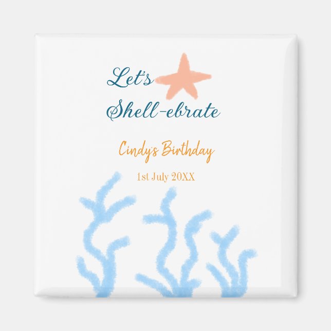 Imã Vamos de carapaça-embriagada durante o aniversário (Frente)