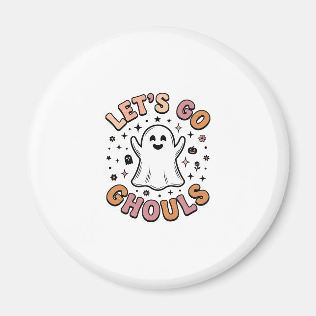 Imã Vamos Lá Espíritos Halloween Fantasma Fofo  (Frente)