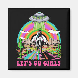 Imã Vamos Lá Garotas Espaço Retro Deserto Cowgirl Solt