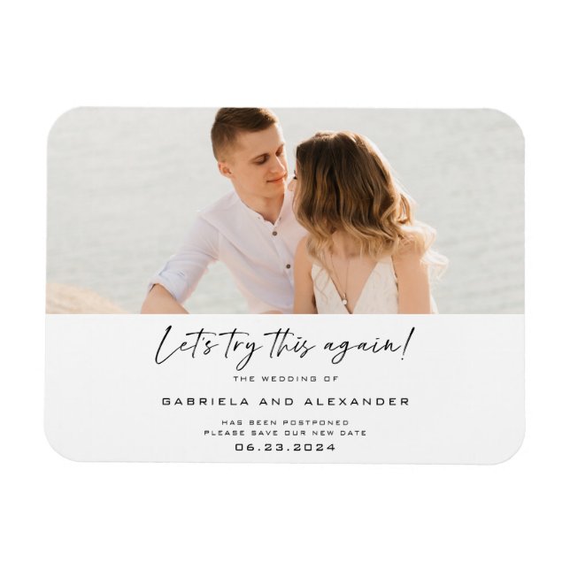 Ímã Vamos Moderno Tenta Novamente Esta Foto De Caligra (Horizontal)