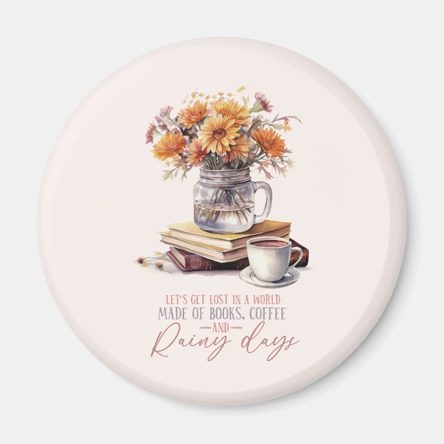 Imã Vamos nos perder - Livros, Café e Chuva Russo (Frente)