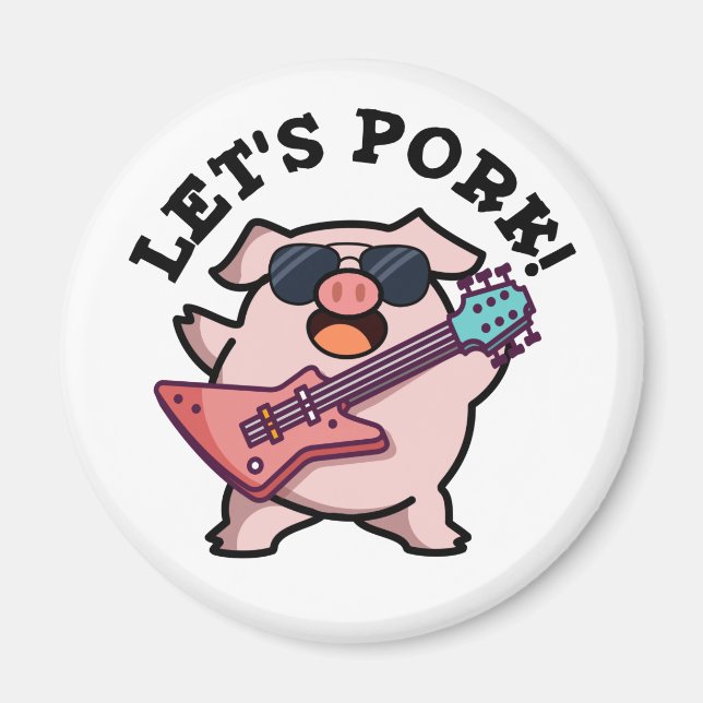 Imã Vamos Pork Funny Rock Guitar Pun (Frente)