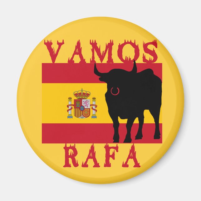 Imã Vamos Rafa com Bandeira de Espanha (Frente)