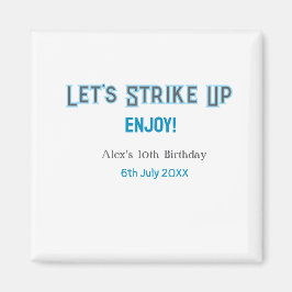 Imã Vamos sobe cinza azul feliz nome de 10 anos