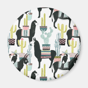 Imã Vamos Taco Sobre Amor   Padrão Llama & Donkey