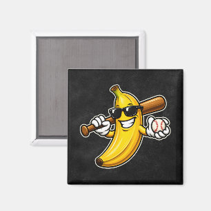 Imã Vamos Torcer Bananas Beisebol Retrô Banana Engraça