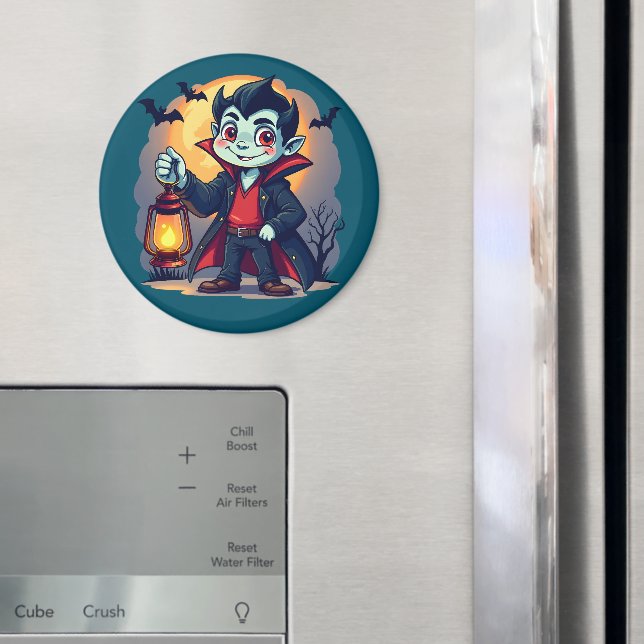 Imã Vampiro bonito com Lanterna Kawaii Halloween (In Situ (Fridge))