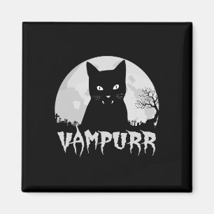 Imã Vampiro De Gato Negro Halloween Com Lua Cheia - Va
