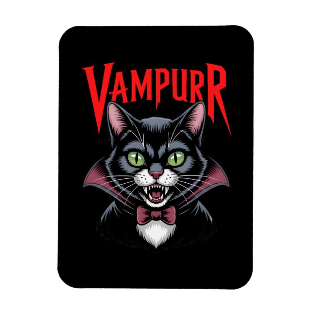 Ímã Vampiro de Vampiro Engraçado, Gato Halloween (Vertical)