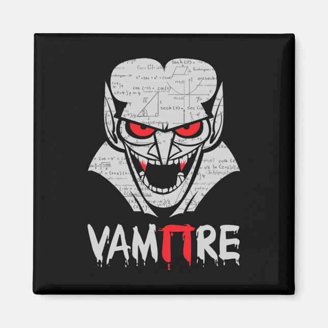 Imã Vampiro Pi Halloween Costume Engraçado Matemática  (Frente)