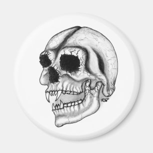 Imã Vampiro skull black and design white