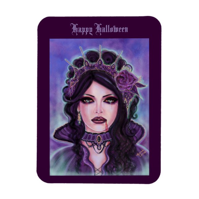 Ímã Vampiro vitoriano gótico do Halloween por Renee La (Vertical)