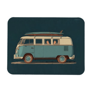 Ímã Van de Surf Vintage – Design de Camper Retro