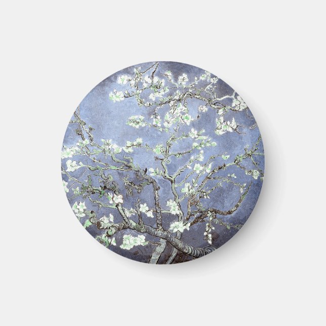 Imã Van Gogh Almond Blossomo Aço Azul (Frente)