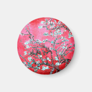 Imã Van Gogh Almond Blossomo Azul Vermelho