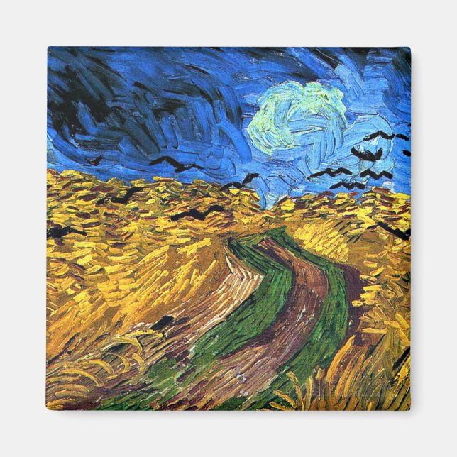 Imã Van Gogh art: Wheatfield with Crows (Frente)