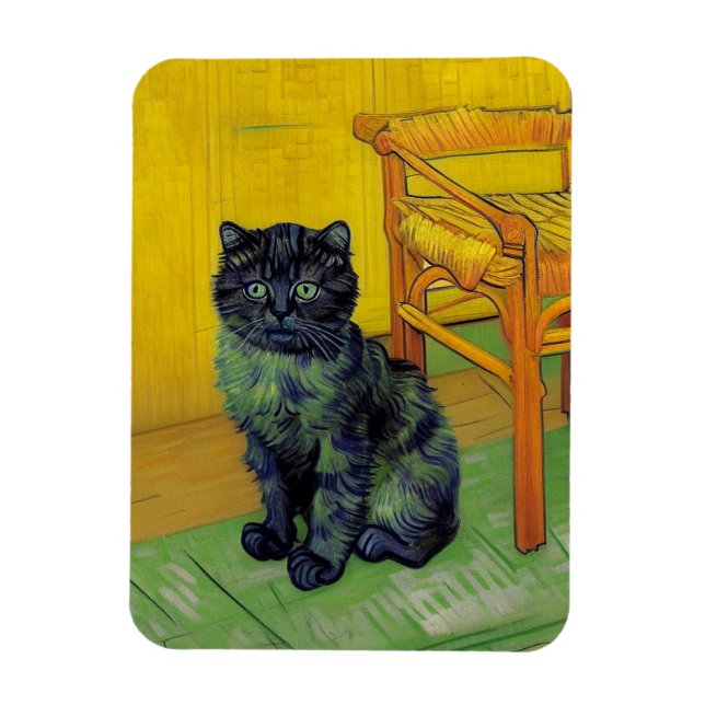 Ímã Van Gogh Black Cat (Vertical)