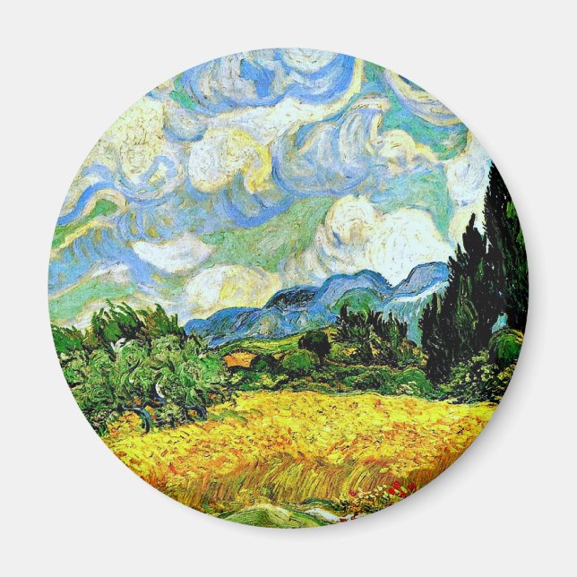 Imã Van Gogh: Campo de Trigo com Cipras (Frente)