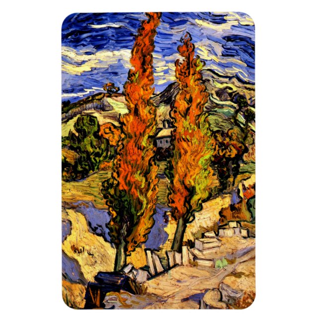 Ímã Van Gogh - Dois Poplars em um Hill (Vertical)