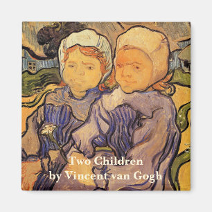 Imã Van Gogh, Duas Crianças, Arte Impressionista Vinta