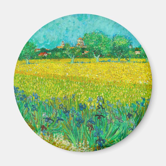 Imã Van Gogh Field com Irrises Perto de Arles (Frente)
