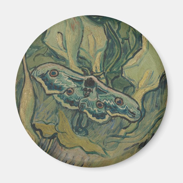 Imã Van Gogh Mariposa Pavão Gigante Arte da Natureza V (Frente)