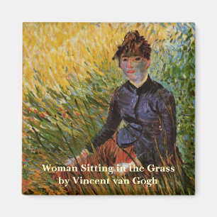 Imã Van Gogh; Mulher Sentada na Grama, Arte Fina Vinta