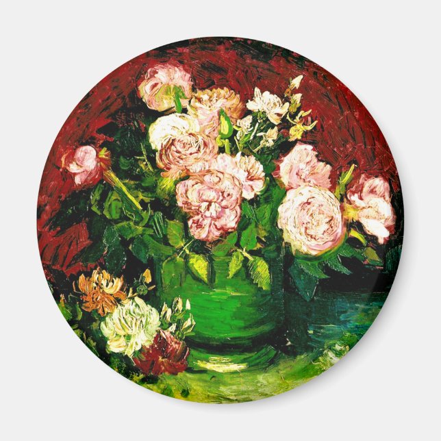 Imã Van Gogh Peonies e Rosas (Frente)