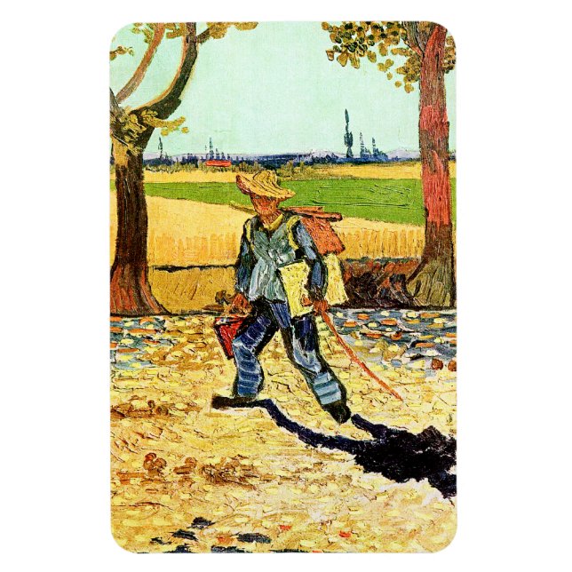 Ímã Van Gogh: Pintor a caminho do trabalho (Vertical)