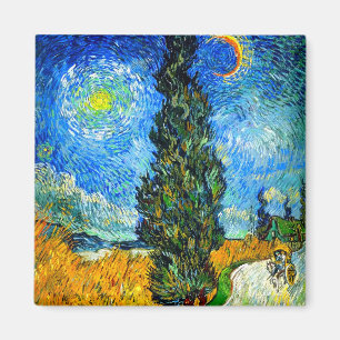 Imã Van Gogh Road com Cypress e Star