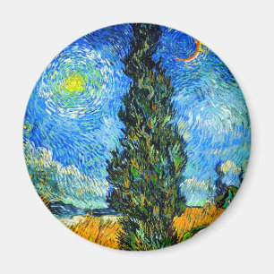 Imã Van Gogh Road com Cypress e Star