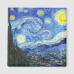 Imã VAN GOGH Starry Night<br><div class="desc">"van gogh vincent",  noite estrelada,  "pintura famosa",  vintage,  estrelas,  céu,  "bela arte",  azul</div>