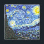 Imã VAN GOGH Starry Night<br><div class="desc">"van gogh vincent", noite estrelada, "pintura famosa", vintage, estrelas, céu, "bela arte", azul</div>