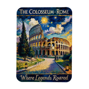 Ímã Van Gogh Starry Night Roma Colosseum Itália Viagem