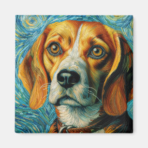 Imã Van Gogh Style Beagle Art