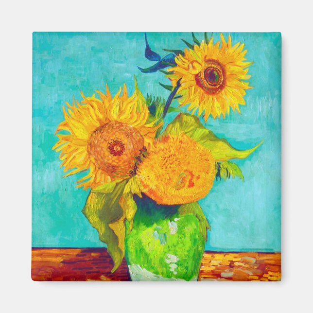 Imã Van Gogh Sunflower (Frente)