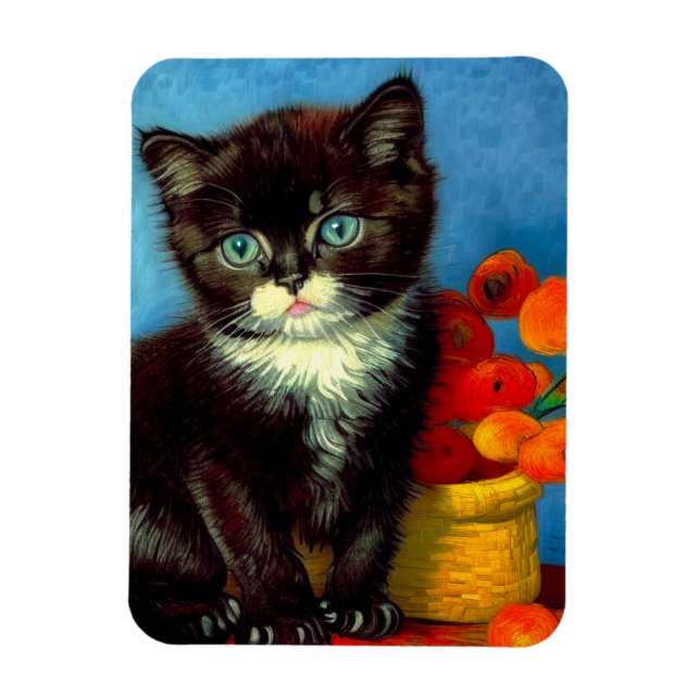 Ímã Van Gogh Tuxedo Cat (Vertical)