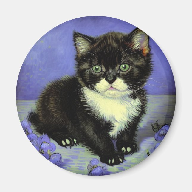 Imã Van Gogh Tuxedo Kitten (Frente)