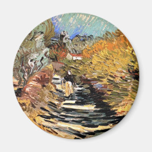 Imã Van Gogh - Uma Estrada em Saint-Remy com Figura Fe