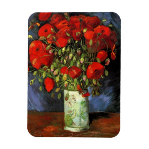 Ímã Van Gogh Vase com Papa Vermelho, Vintage de Belas 