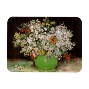 Ímã Van Gogh Vase com Zinnias e Flores, Belas Artes