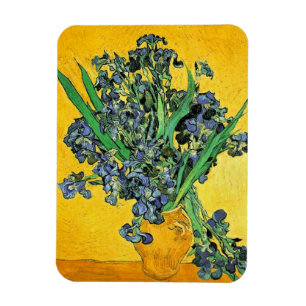Ímã Van Gogh - Vaso com Íris Fundo Amarelo