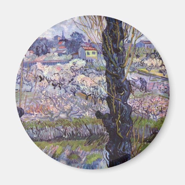 Imã Van Gogh Ver Jardim de Flor de Arles (Frente)