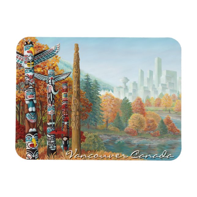 Ímã Vancouver Souvenir Magnet Totem Pole - Presente (Horizontal)